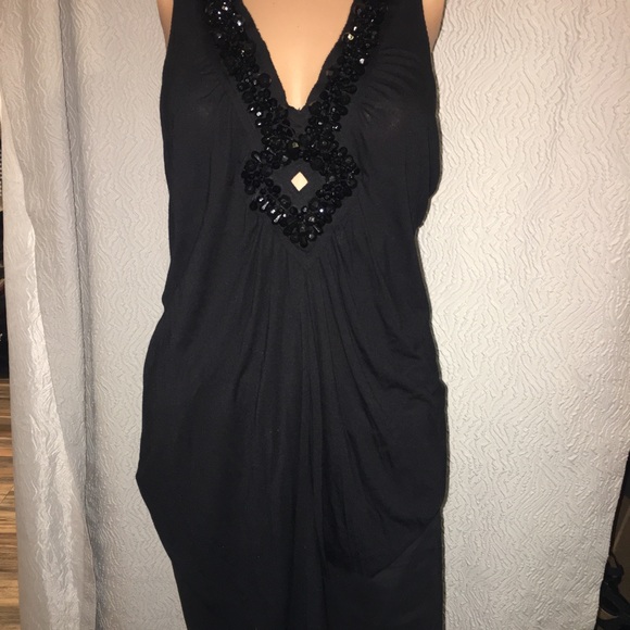 Poleci Tops - Sz M Poleci heavy embellished black top